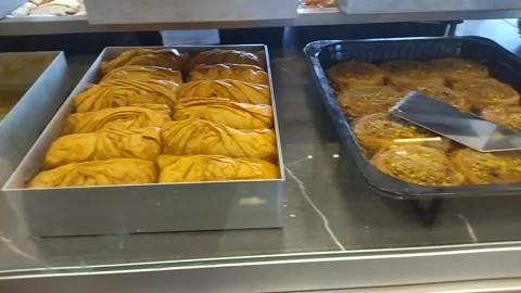 Greek Sweets in Syrup Stock Footage 303594170