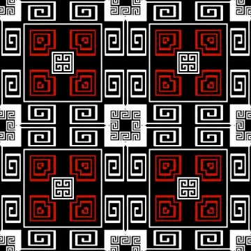 Greek tartan vector seamless pattern. Ornamental geometric ethnic tribal style Stock Illustration