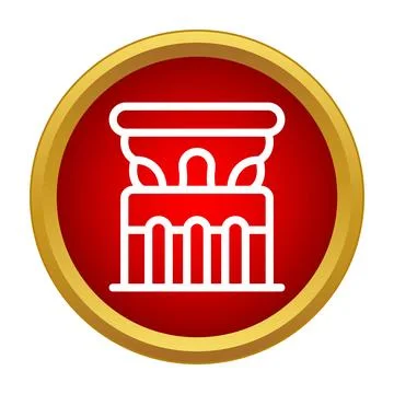 Greek temple column icon representing classical architecture Stock Illustration