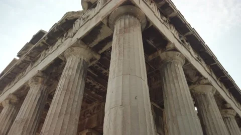 Greek Temple of Hephaestus in ancient agora of Athens,  Greece. Stock Footage