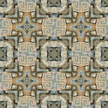 Greek textured vector seamless pattern. Repeat tribal abstract background. Gr Illustrazione stock