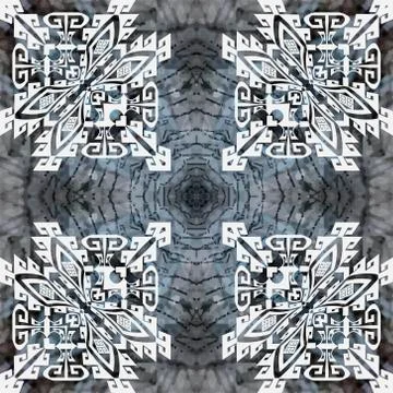 Greek textured vector seamless pattern. Repeat tribal abstract background. Gr Stock Illustration