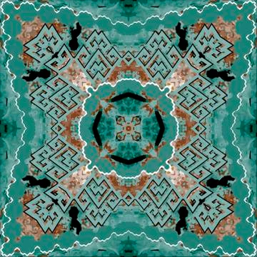 Greek textured vector seamless pattern. Repeat tribal abstract colorful backg Stock Illustration