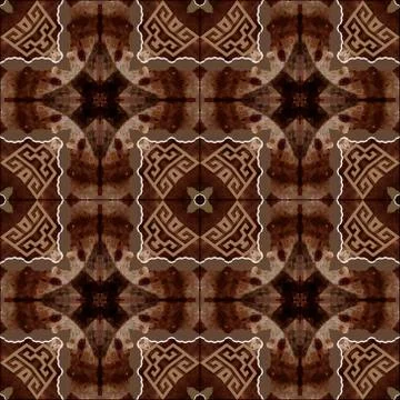 Greek textured vector seamless pattern. Repeat tribal abstract colorful backg Illustrazione stock