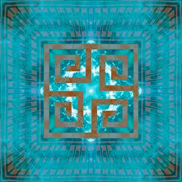 Greek textured vector seamless pattern. Repeat light blue nautical background Illustrazione stock