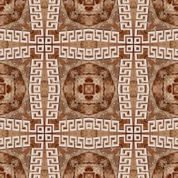 Greek textured vector seamless pattern. Repeat tribal abstract colorful backg Stock Illustration