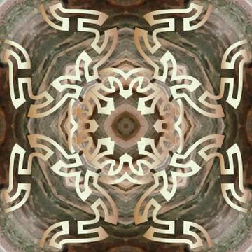 Greek textured vector seamless pattern. Repeat tribal abstract background. Gr 스톡 일러스트