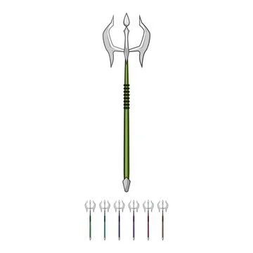 Greek trident magic cartoon vector graphic Stock Illustration
