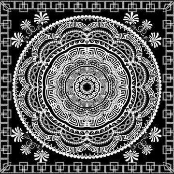 Greek vector mandala panel pattern. 스톡 일러스트