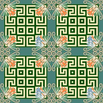 Greek vector seamless pattern. Abstract tribal ethnic style background. Repea Illustrazione stock