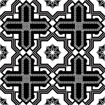 Greek vector seamless pattern. Abstract tribal ethnic style background. Repea Stock Illustration