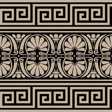 Greek vector seamless pattern. Geometric ornamental background. Greek key, meand Illustrazione stock