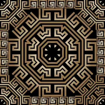 Greek vector seamless pattern. Repeat tribal abstract background. Greek key m Illustrazione stock