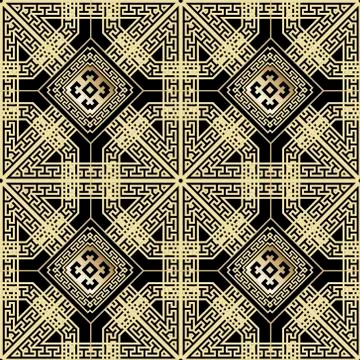 Greek vector seamless pattern. Repeat tribal abstract background. Greek key,  Illustrazione stock