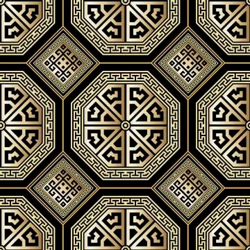 Greek vector seamless pattern. Repeat tribal abstract background. Greek key,  Stock Illustration
