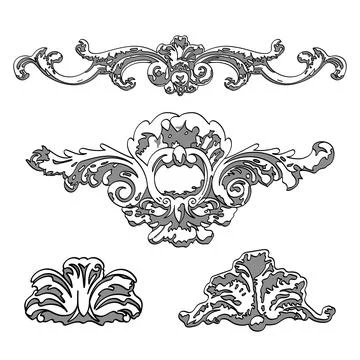 Greek vector shape, stucco decoration, cartouche Stock Illustration