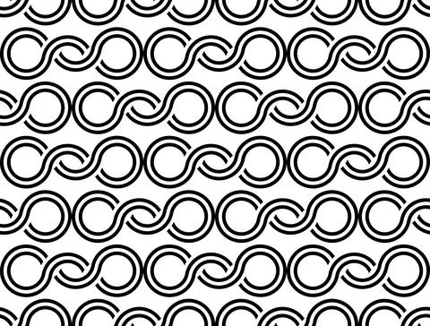 Greek waves seamless vector pattern or braided chain ornament. Illustrazione stock