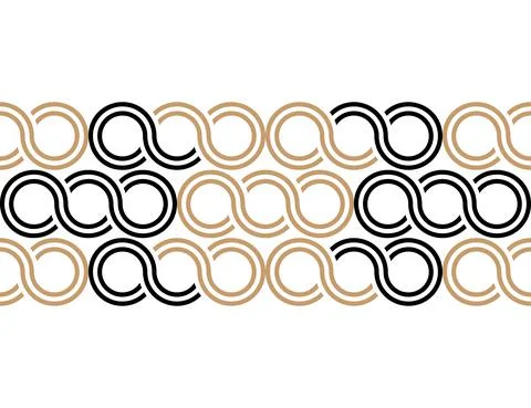 Greek waves seamless vector pattern or braided chain ornament. Illustrazione stock