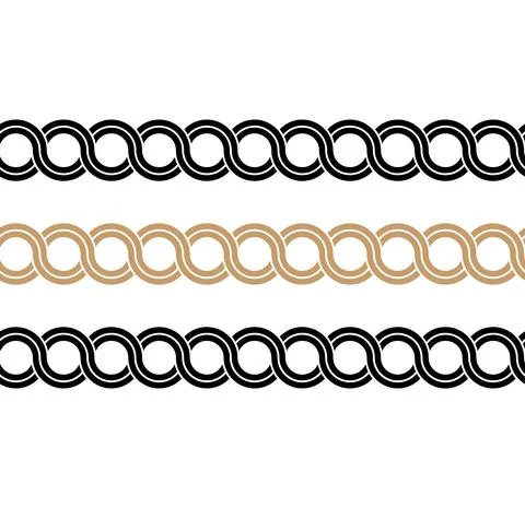 Greek waves seamless vector pattern or braided chain ornament. Illustrazione stock