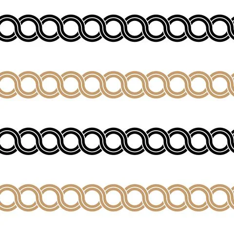 Greek waves seamless vector pattern or braided chain ornament. Stock Illustration