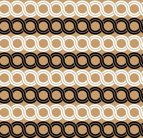 Greek waves seamless vector pattern or braided chain ornament. Stock Illustration