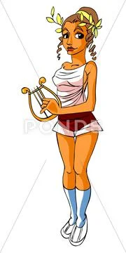 Greek woman - soccer fan Stock Illustration