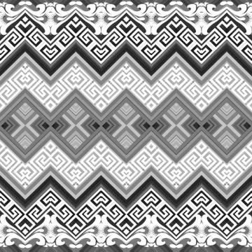 Greek zigzag vector seamless border pattern. Ornamental geometric background Illustrazione stock