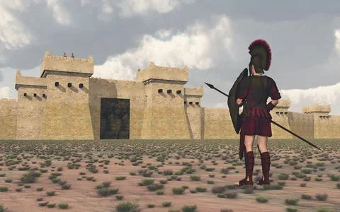 The Greeks at Troy Stock Illustration