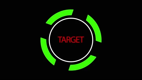 Greem circle user interface on black background. Target searching and scanning Stock Footage 236299099