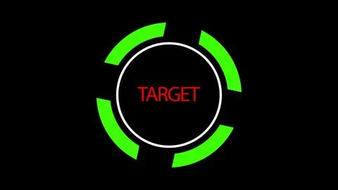 Greem circle user interface on black background. Target searching and scannin Stock Illustration