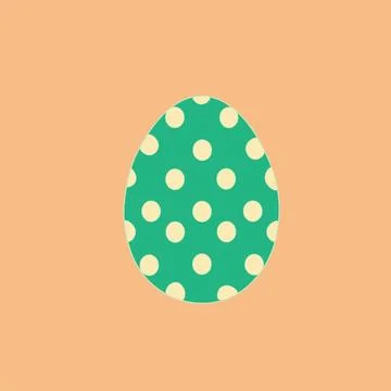 Greem Easter Egg with small circles Vector. Stock Illustration