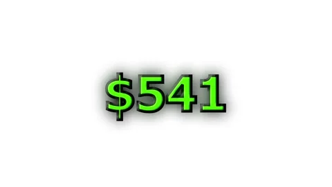 Green 1000 Dollar Currency Amount with Shadow and Glossy Texture on White Stock Footage 332356348