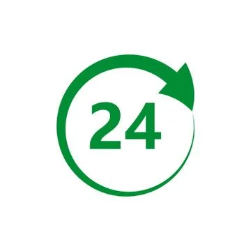 Green 24 hours Stock Illustration