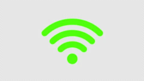 Green 2D Wifi Wireless Signal Icon. Alpha Channel. Transparent Background. Stock Footage 334063082