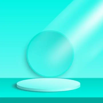 Green 3-D podium reflects the attractive green nature of the product. Stock Illustration