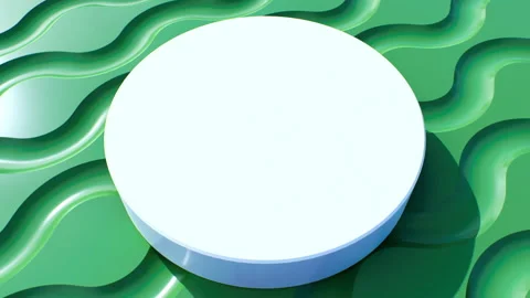 Green 3D Abstract Background with white podium Video stock 196618341