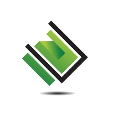 Green 3d abstract rectangle square shape logo design 스톡 일러스트