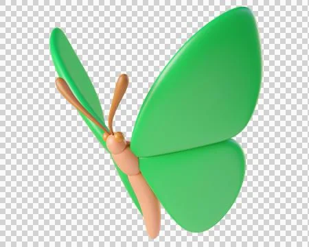 Green 3D butterfly, isolated on background Stockillustratie