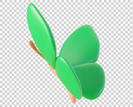Green 3D butterfly, isolated on background Ilustración de archivo