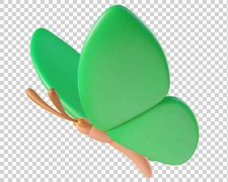 Green 3D butterfly, isolated on background Stock Illustration