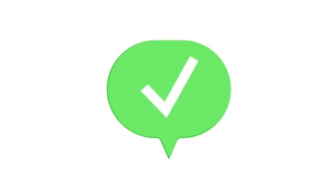 Green 3D check mark icon animation. A white tick symbol appears Stock Footage 315630354