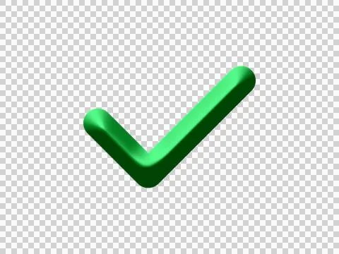 Green 3D Check Mark Icon PNG Symbol Stock Illustration