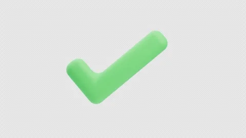 Green 3D checkmark approval icon Stock Footage 328059766