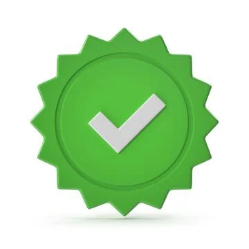 Green 3D Checkmark Verification Badge Stock Illustration