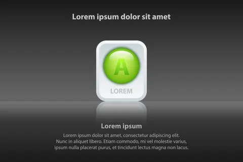Green 3d circle on white square and reflection glossy for presentation cover  Illustrazione stock