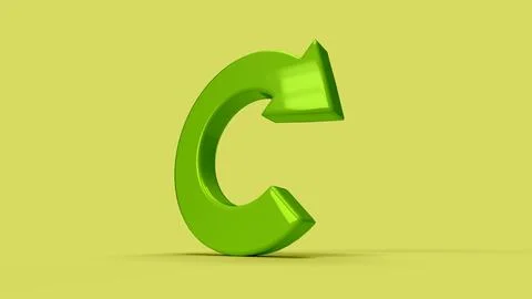 Green 3D circular arrow icon on the backdrop, bottom view Stock Illustration
