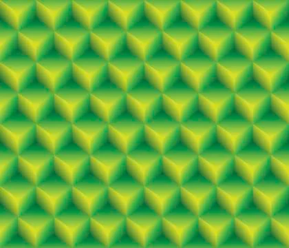 Green 3d cubes contour abstract geometrical cubes seamless pattern background Stock Illustration