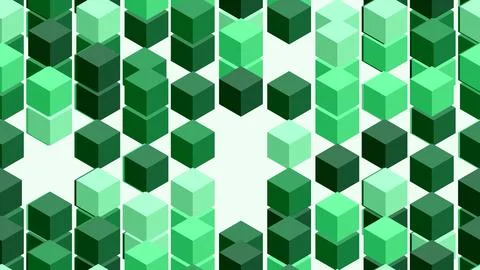 Green 3D Cubes Pattern Background Design. Stock Illustration