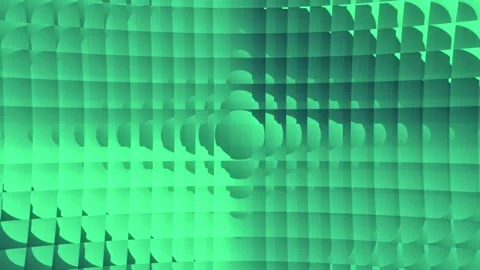 Green 3D Geometric Grid Kinetic Wave Loop Stock Footage 342029240