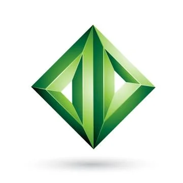 Green 3d Geometrical Embossed Triangle Diamond Shape Vector Illustration Stockillustratie